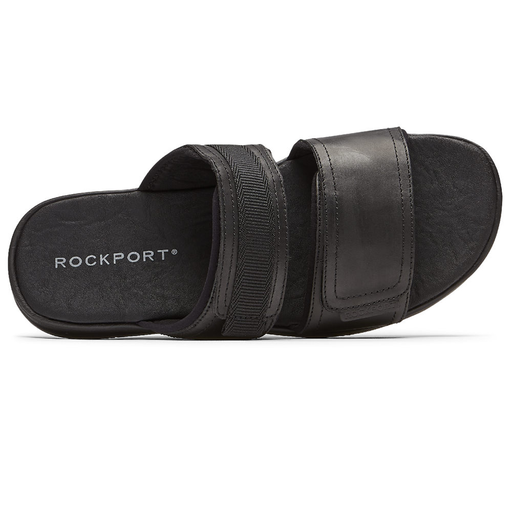 Rockport Mens Slides Black - Lucky Bay Dress - UK 903-FSNWQU